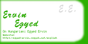 ervin egyed business card